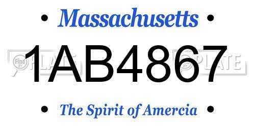1AB4867 Massachusetts License Plate