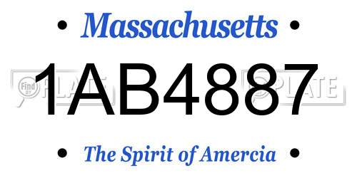 1AB4887 Massachusetts License Plate
