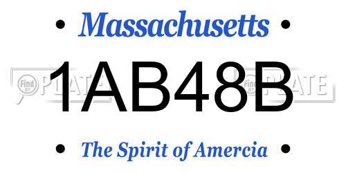 1AB48B Massachusetts License Plate