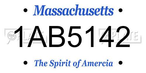 1AB5142 Massachusetts License Plate