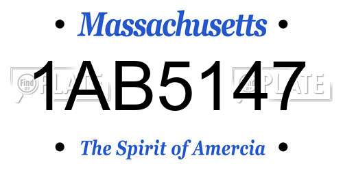 1AB5147 Massachusetts License Plate