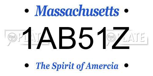 1AB51Z Massachusetts License Plate