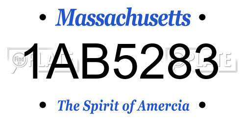 1AB5283 Massachusetts License Plate