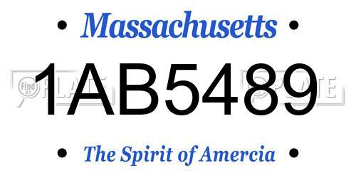 1AB5489 Massachusetts License Plate