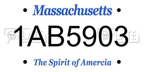 1AB5903 Massachusetts License Plate