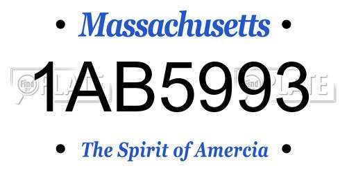 1AB5993 Massachusetts License Plate