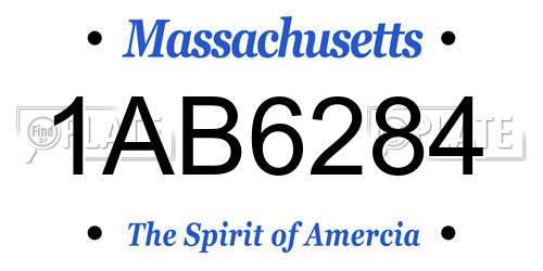 1AB6284 Massachusetts License Plate