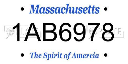 1AB6978 Massachusetts License Plate