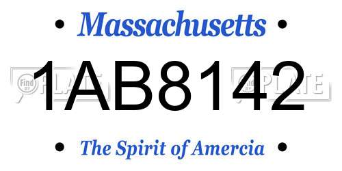 1AB8142 Massachusetts License Plate