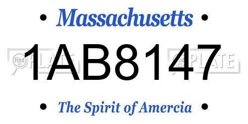 1AB8147 Massachusetts License Plate