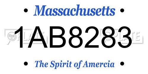 1AB8283 Massachusetts License Plate