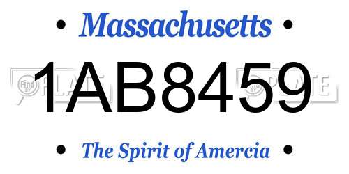 1AB8459 Massachusetts License Plate