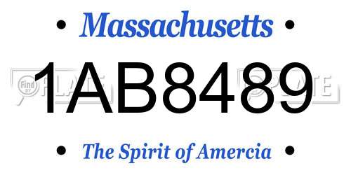 1AB8489 Massachusetts License Plate