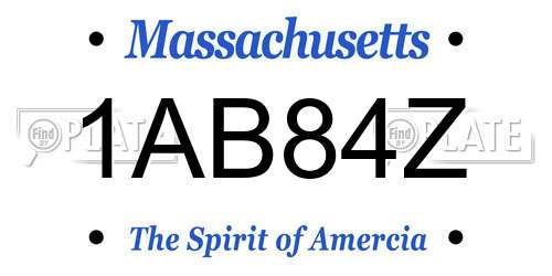 1AB84Z Massachusetts License Plate