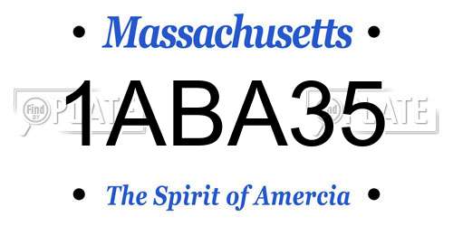 1ABA35 Massachusetts License Plate