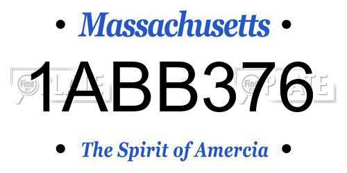 1ABB376 Massachusetts License Plate