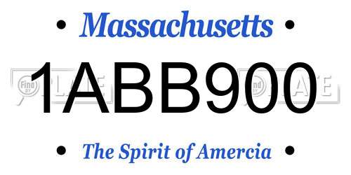 1ABB900 Massachusetts License Plate
