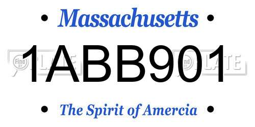 1ABB901 Massachusetts License Plate