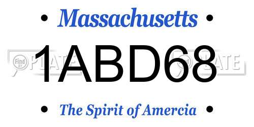 1ABD68 Massachusetts License Plate