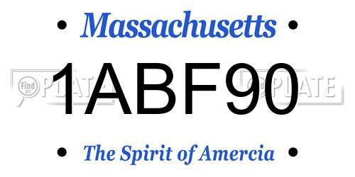 1ABF90 Massachusetts License Plate