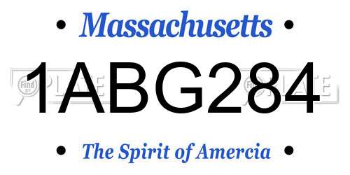 1ABG284 Massachusetts License Plate