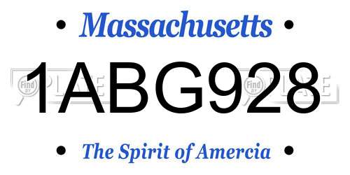 1ABG928 Massachusetts License Plate
