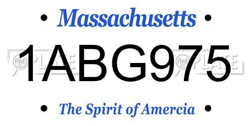 1ABG975 Massachusetts License Plate