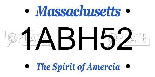 1ABH52 Massachusetts License Plate