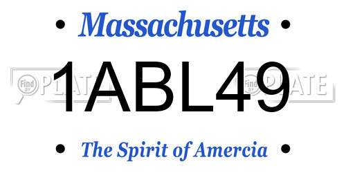 1ABL49 Massachusetts License Plate