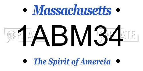 1ABM34 Massachusetts License Plate