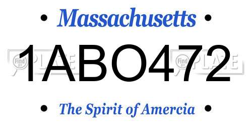 1ABO472 Massachusetts License Plate