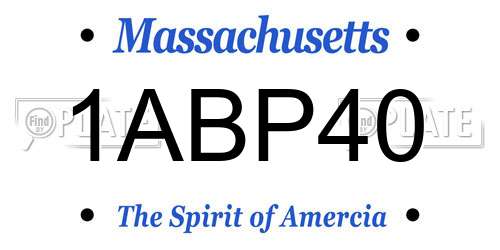 1ABP40 Massachusetts License Plate