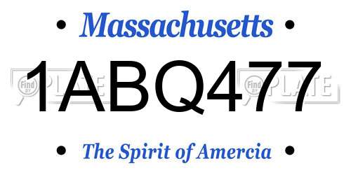 1ABQ477 Massachusetts License Plate