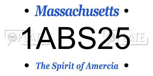 1ABS25 Massachusetts License Plate