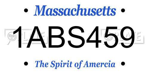 1ABS459 Massachusetts License Plate