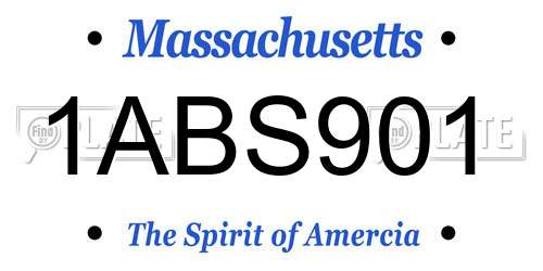 1ABS901 Massachusetts License Plate