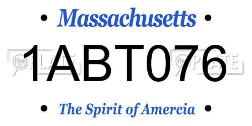 1ABT076 Massachusetts License Plate