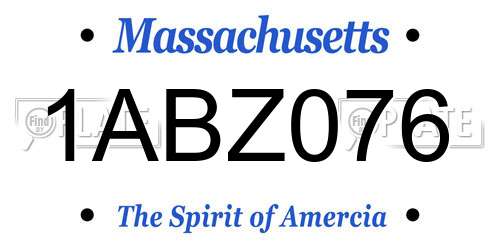 1ABZ076 Massachusetts License Plate