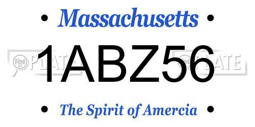 1ABZ56 Massachusetts License Plate