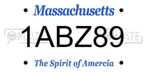 1ABZ89 Massachusetts License Plate