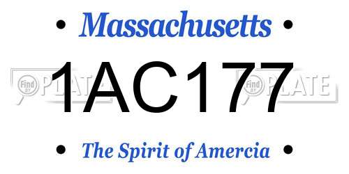 1AC177 Massachusetts License Plate