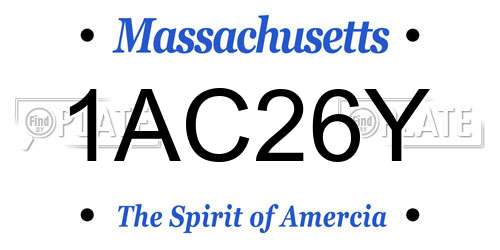 1AC26Y Massachusetts License Plate