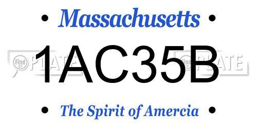 1AC35B Massachusetts License Plate
