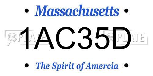 1AC35D Massachusetts License Plate