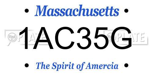 1AC35G Massachusetts License Plate