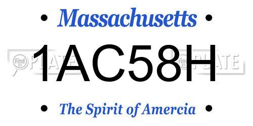 1AC58H Massachusetts License Plate