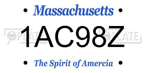1AC98Z Massachusetts License Plate