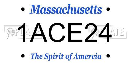 1ACE24 Massachusetts License Plate