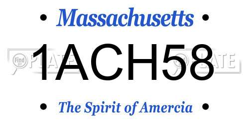 1ACH58 Massachusetts License Plate