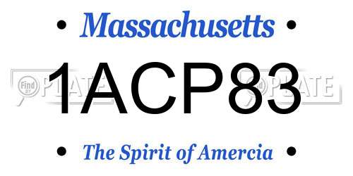 1ACP83 Massachusetts License Plate